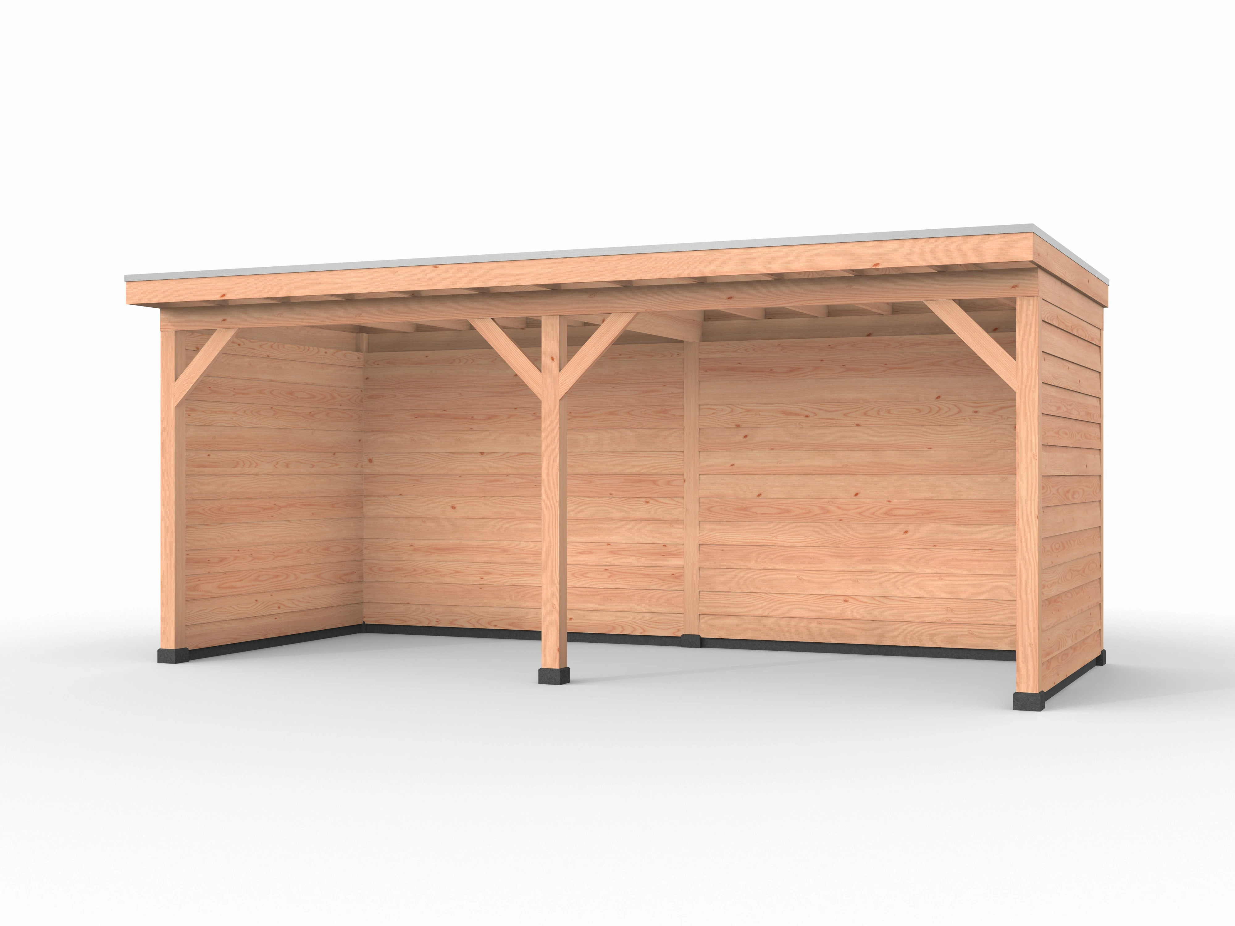 Douglas overkapping, 600 x 250, met achterwand en twee zijwanden, Westwood Comfort - Afbeelding 1